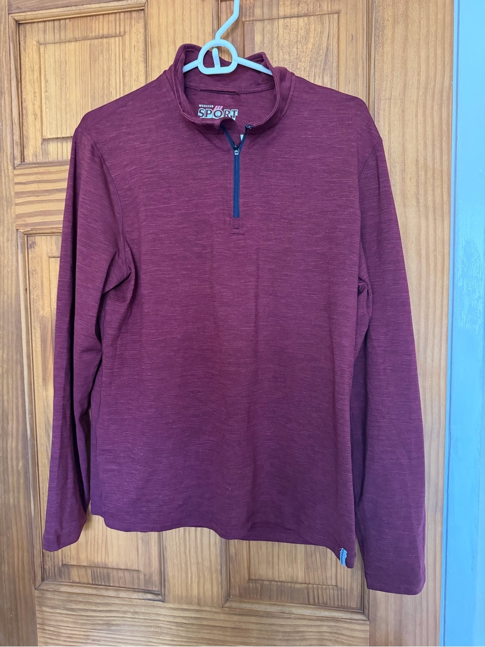Marine Layer weekend sport Men's Maroon Quarter-Zip Top